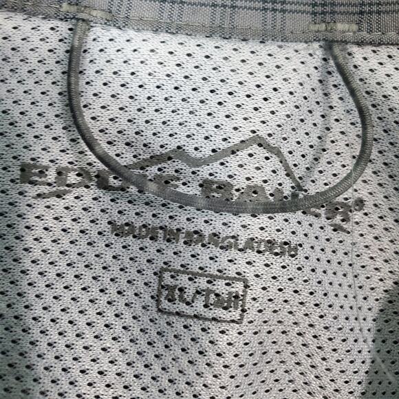 Eddie Bauer Men's Gray Plaid Button Up SS Shirt Size XL Tall Zipper Pocket - Picture 3 of 6